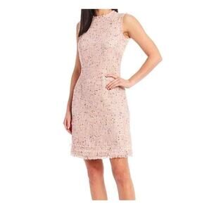 Alex Marie Pink Boucle Shift Dress Women 16 NWT Cameron Tweed Sleeveless New